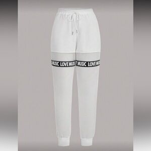 White Mesh Joggers